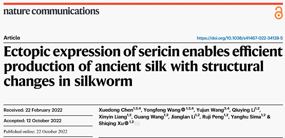 徐世清教授团队发展了改变家蚕丝蛋白结构和性能的靶基因策略